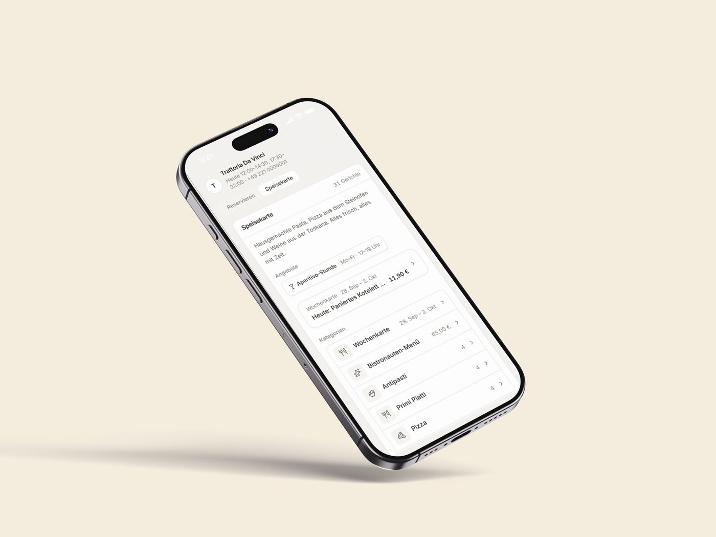 Die Karte im Handy.